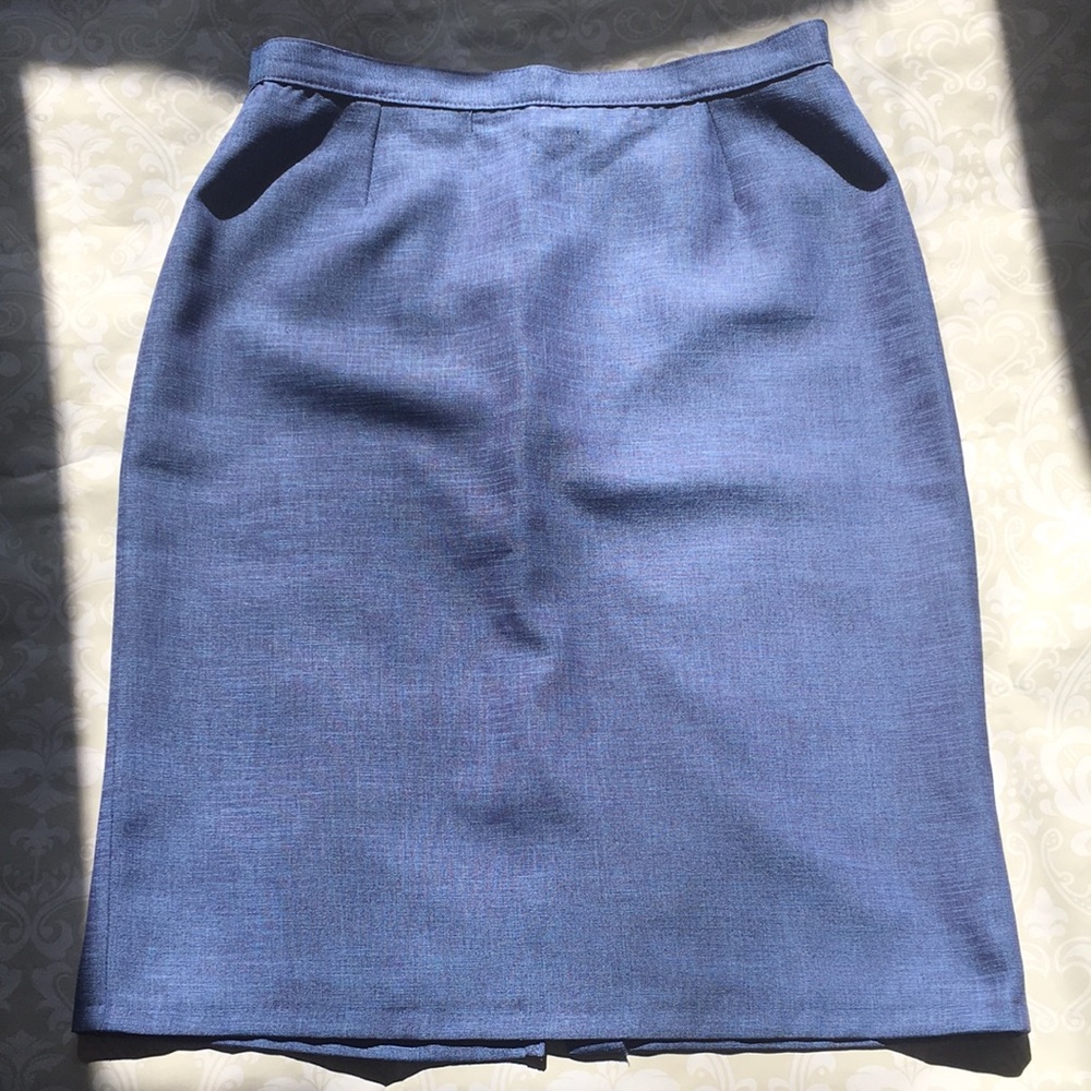 Two tone (blue and purple) knee length skirt European size 40 (US medium)